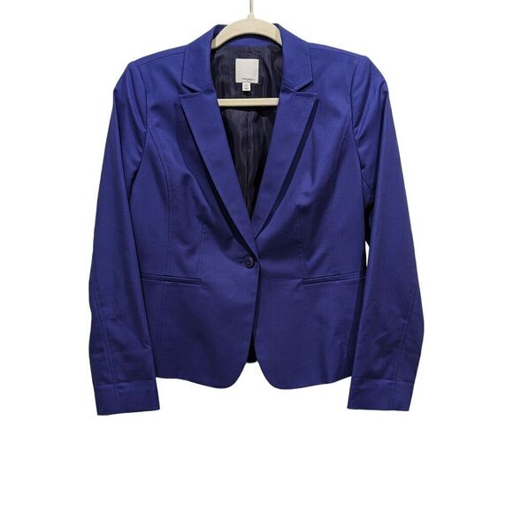Halogen Classic Cotton Blend Purple Single Breasted Blazer Jacket, SP - Picture 1 of 8
